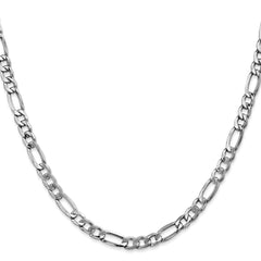 14K White Gold 5.75mm Semi-Solid Figaro Chain