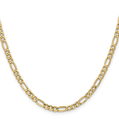 14K Yellow Gold 4.2mm Semi-Solid Figaro Chain