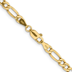 14K Yellow Gold 4.2mm Semi-Solid Figaro Chain