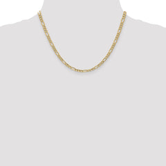 14K Yellow Gold 4.2mm Semi-Solid Figaro Chain