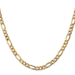 14K Yellow Gold 5.75mm Semi-Solid Figaro Chain