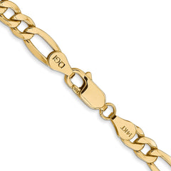 14K Yellow Gold 5.75mm Semi-Solid Figaro Chain