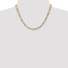 14K Yellow Gold 5.75mm Semi-Solid Figaro Chain