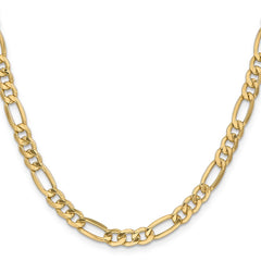 14K Yellow Gold 6.25mm Semi-Solid Figaro Chain