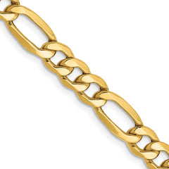 14K Yellow Gold 6.25mm Semi-Solid Figaro Chain