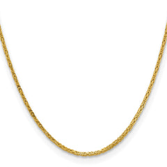 14K Yellow Gold 2mm Byzantine Chain
