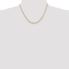 14K Yellow Gold 2mm Byzantine Chain