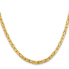 14K Yellow Gold 4mm Byzantine Chain