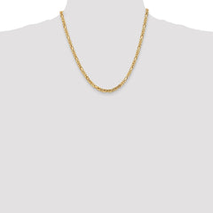 14K Yellow Gold 4mm Byzantine Chain