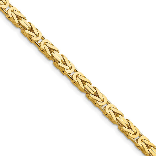 14K Yellow Gold 4mm Byzantine Chain
