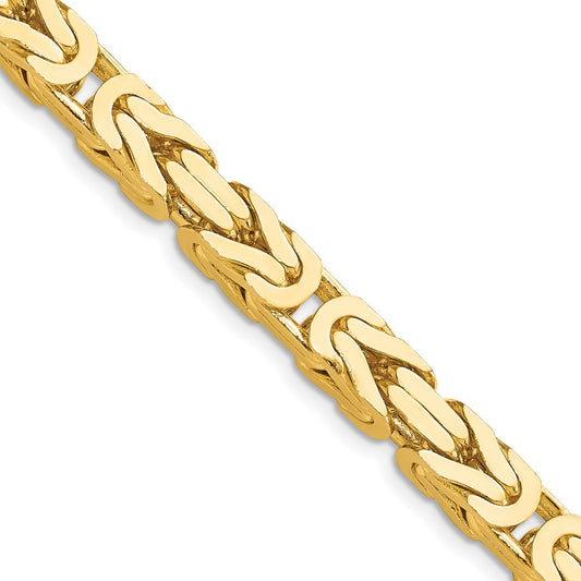 14K Yellow Gold 6.5mm Byzantine Chain