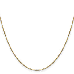 14K Yellow Gold 0.9mm Box with Lobster Clasp Chain