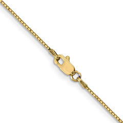 14K Yellow Gold 0.9mm Box with Lobster Clasp Chain