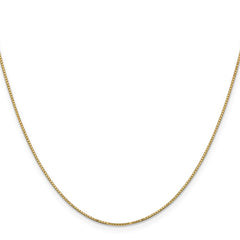 14K Yellow Gold 0.9mm Box with Spring Ring Clasp Chain