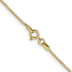 14K Yellow Gold 0.9mm Box with Spring Ring Clasp Chain