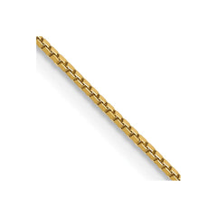 14K Yellow Gold 0.9mm Box with Spring Ring Clasp Chain