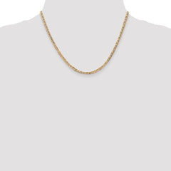 14K Yellow Gold 3mm Concave Anchor Chain