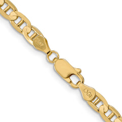 14K Yellow Gold 4.5mm Concave Anchor Chain