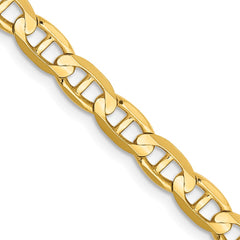 14K Yellow Gold 4.5mm Concave Anchor Chain