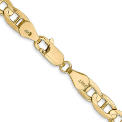 14K Yellow Gold 5.25mm Concave Anchor Chain