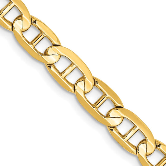 14K Yellow Gold 5.25mm Concave Anchor Chain