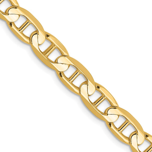14K Yellow Gold 6.25mm Concave Anchor Chain