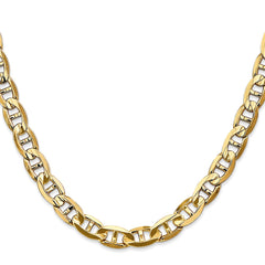 14K Yellow Gold 7mm Concave Anchor Chain
