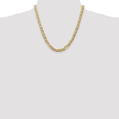 14K Yellow Gold 7mm Concave Anchor Chain