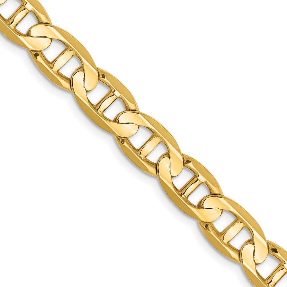 14K Yellow Gold 7mm Concave Anchor Chain