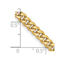 14K Yellow Gold 4.25mm Solid Miami Cuban Chain