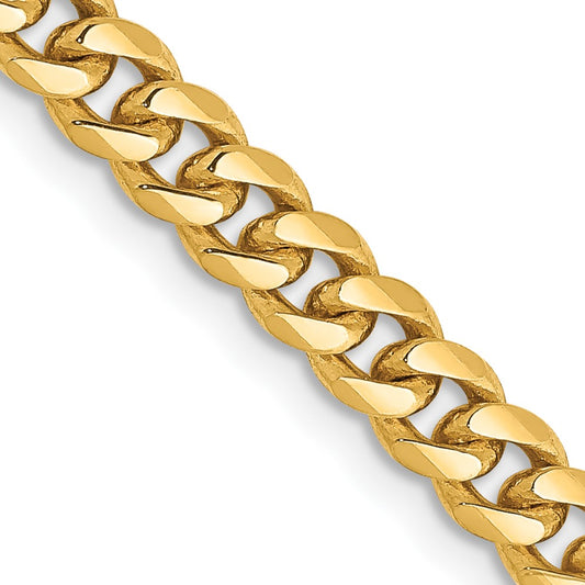 14K Yellow Gold 4.25mm Solid Miami Cuban Chain