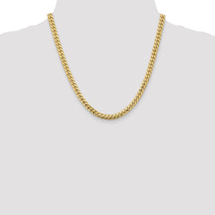 14K Yellow Gold 5.5mm Solid Miami Cuban Chain