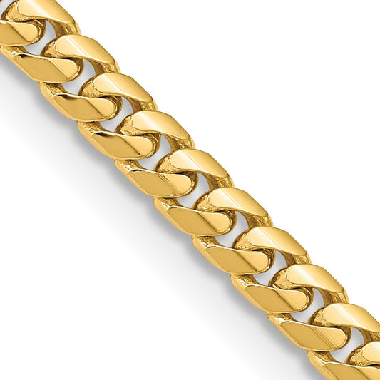 14K Yellow Gold 5.5mm Solid Miami Cuban Chain
