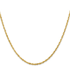 14K Yellow Gold 2.0mm Extra-Light Diamond-cut Rope Chain