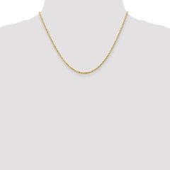 14K Yellow Gold 2.0mm Extra-Light Diamond-cut Rope Chain