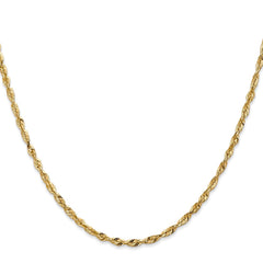 14K Yellow Gold 2.5mm Extra-Light Diamond-cut Rope Chain