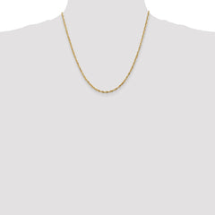 14K Yellow Gold 2.5mm Extra-Light Diamond-cut Rope Chain