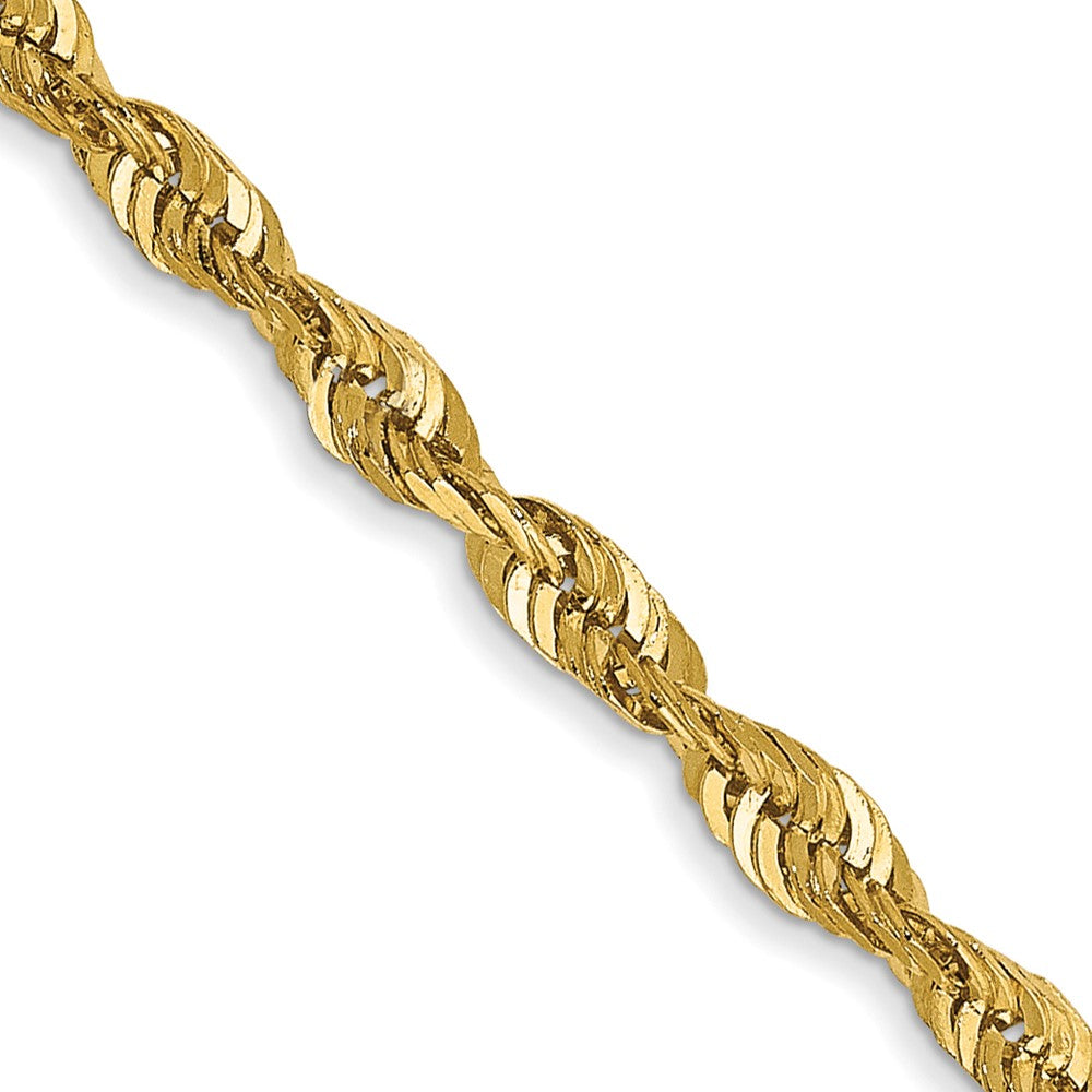 14K Yellow Gold 2.5mm Extra-Light Diamond-cut Rope Chain