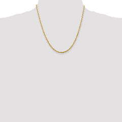 14 Karat Gelbgold, 2,75 mm, extraleichte Seilkette mit Diamantschliff