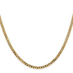 14K Yellow Gold 2.9mm Flat Beveled Curb Chain