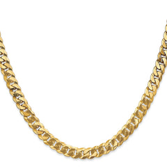 14K Yellow Gold 6.25mm Flat Beveled Curb Chain