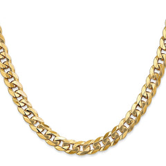 14K Yellow Gold 8mm Flat Beveled Curb Chain