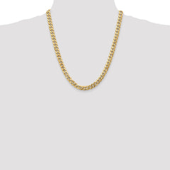 14K Yellow Gold 8mm Flat Beveled Curb Chain