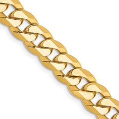 14K Yellow Gold 8mm Flat Beveled Curb Chain