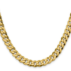14K Yellow Gold 8.5mm Flat Beveled Curb Chain