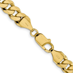 14K Yellow Gold 8.5mm Flat Beveled Curb Chain