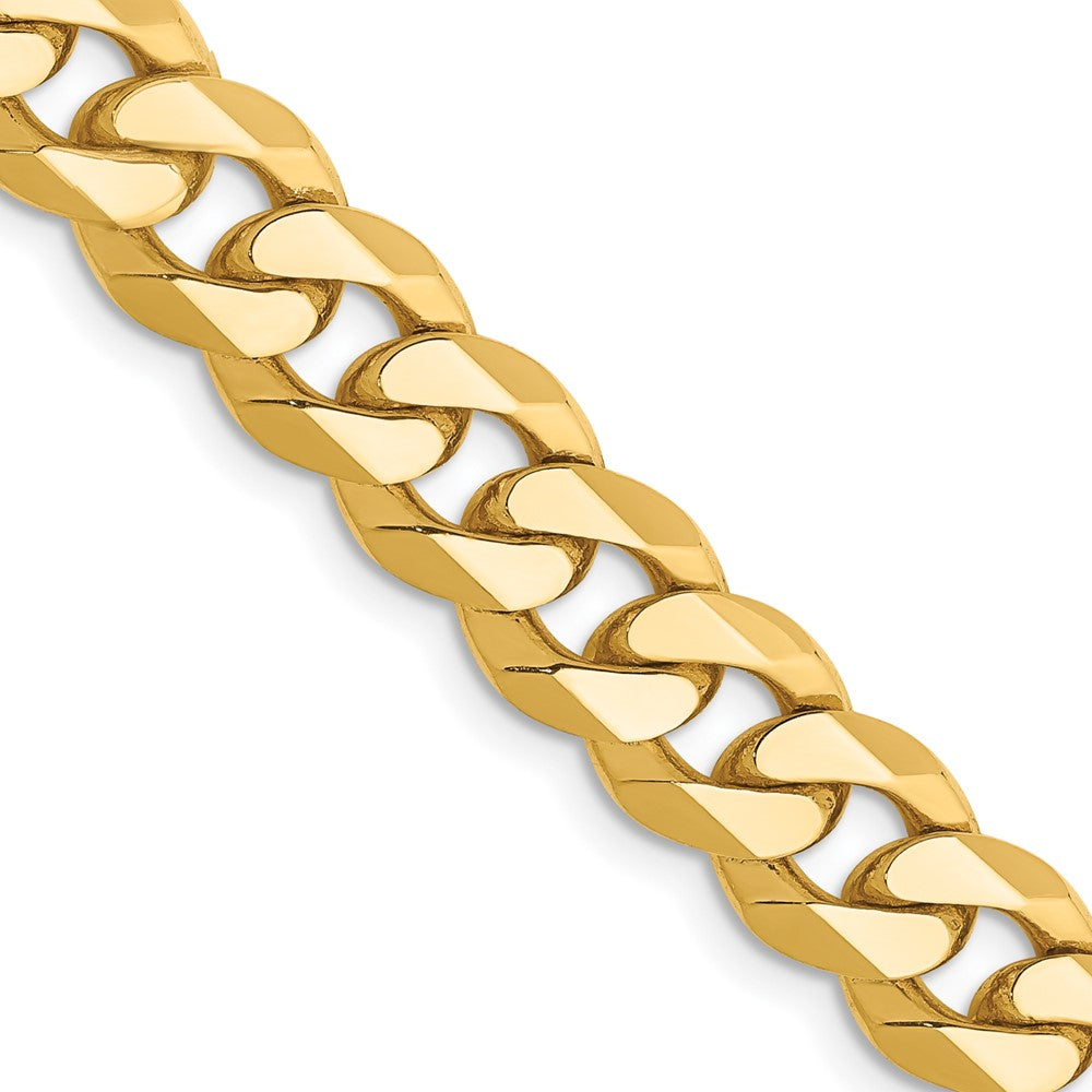 14K Yellow Gold 8.5mm Flat Beveled Curb Chain