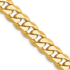 14K Yellow Gold 8.5mm Flat Beveled Curb Chain