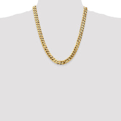 14K Yellow Gold 9.5mm Flat Beveled Curb Chain