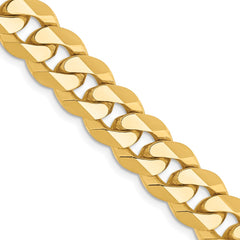 14K Yellow Gold 9.5mm Flat Beveled Curb Chain